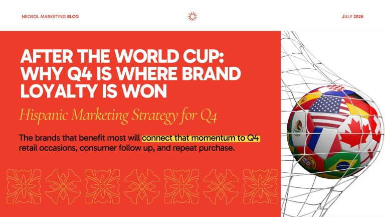 Post World Cup marketing strategy, Q4 Hispanic marketing strategy, Hispanic CPG marketing, Hispanic brand loyalty, multicultural shopper marketing, retail activation strategy, Hispanic consumer engagement